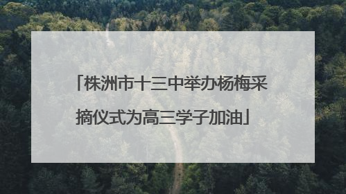 株洲市十三中举办杨梅采摘仪式为高三学子加油
