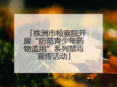 株洲市检察院开展“防范青少年药物滥用”系列禁毒宣传活动