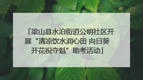 梁山县水泊街道公明社区开展“清凉饮水润心田 向日葵开花祝夺魁”助考活动