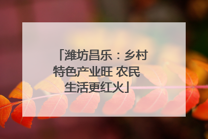 潍坊昌乐：乡村特色产业旺 农民生活更红火
