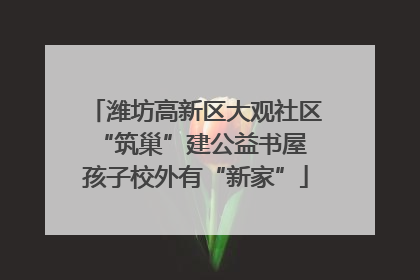 潍坊高新区大观社区“筑巢”建公益书屋 孩子校外有“新家”