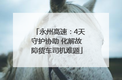 永州高速：4天守护协助 化解故障货车司机难题