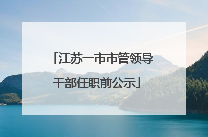 江苏一市市管领导干部任职前公示