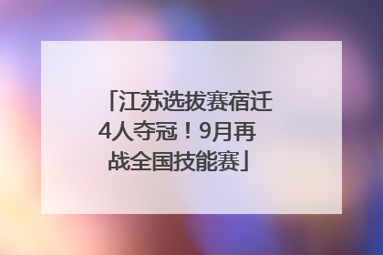 江苏选拔赛宿迁4人夺冠！9月再战全国技能赛