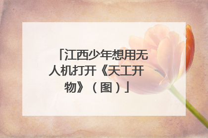 江西少年想用无人机打开《天工开物》（图）