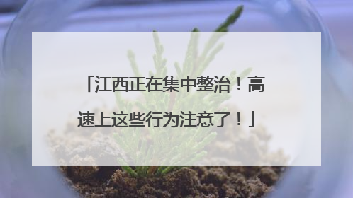 江西正在集中整治！高速上这些行为注意了！
