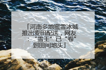 河南多地蜜雪冰城推出麦田配送，网友：“雪王”已“卷”到田间地头