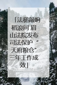法槌敲响稻浪间 眉山法院发布司法保护“天府粮仓”三年工作成效