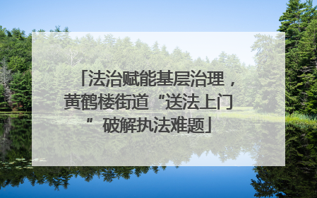 法治赋能基层治理，黄鹤楼街道“送法上门”破解执法难题