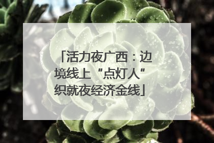 活力夜广西：边境线上“点灯人”织就夜经济金线
