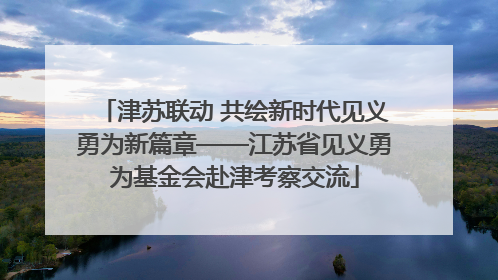 津苏联动 共绘新时代见义勇为新篇章——江苏省见义勇为基金会赴津考察交流