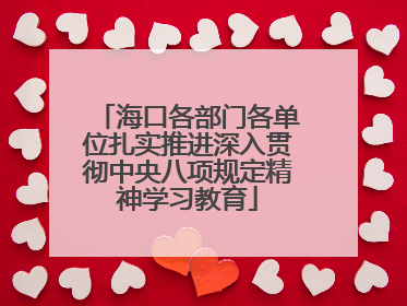 海口各部门各单位扎实推进深入贯彻中央八项规定精神学习教育