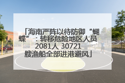 海南严阵以待防御“蝴蝶”：转移危险地区人员2081人 30721艘渔船全部进港避风