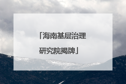 海南基层治理研究院揭牌