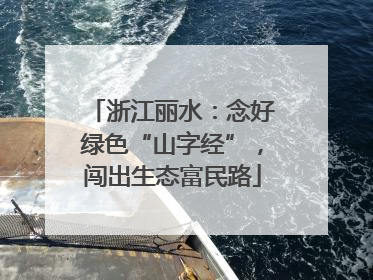 浙江丽水：念好绿色“山字经”，闯出生态富民路