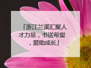 浙江兰溪汇聚人才力量，书送希望，爱助成长