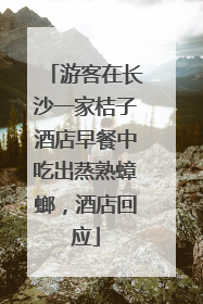 游客在长沙一家桔子酒店早餐中吃出蒸熟蟑螂，酒店回应