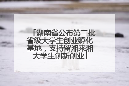 湖南省公布第二批省级大学生创业孵化基地，支持留湘来湘大学生创新创业