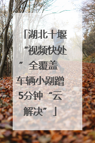 湖北十堰“视频快处”全覆盖 车辆小剐蹭5分钟“云解决”
