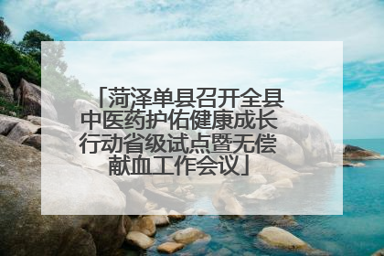 菏泽单县召开全县中医药护佑健康成长行动省级试点暨无偿献血工作会议