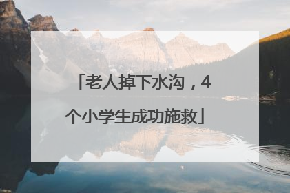 老人掉下水沟，4个小学生成功施救