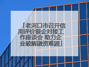 老河口市召开信用评价银企对接工作座谈会 助力企业破解融资难题