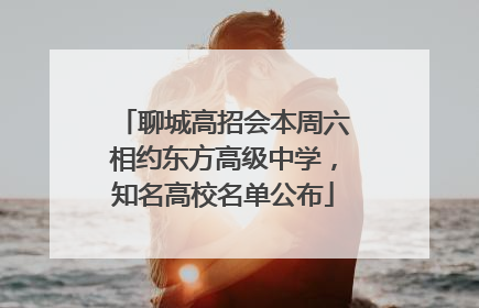 聊城高招会本周六相约东方高级中学，知名高校名单公布