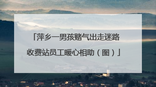 萍乡一男孩赌气出走迷路 收费站员工暖心相助（图）