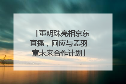 董明珠亮相京东直播，回应与孟羽童未来合作计划