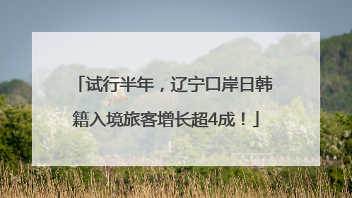 试行半年，辽宁口岸日韩籍入境旅客增长超4成！