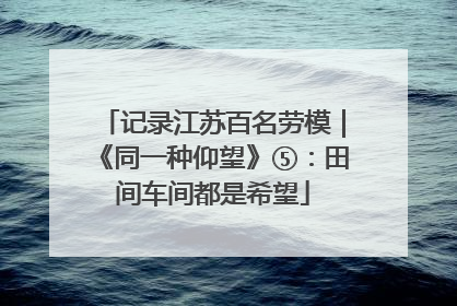 记录江苏百名劳模｜《同一种仰望》⑤：田间车间都是希望