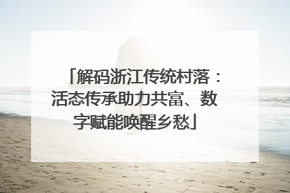 解码浙江传统村落：活态传承助力共富、数字赋能唤醒乡愁