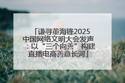 谦寻董海锋2025中国网络文明大会发声：以“三个向善”构建直播电商善意长河