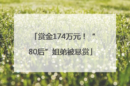 赏金174万元！“80后”姐弟被悬赏