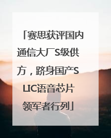 赛思获评国内通信大厂S级供方，跻身国产SLIC语音芯片领军者行列