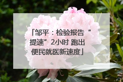 邹平：检验报告“提速”2小时 跑出便民就医新速度