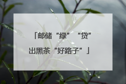 邮储“绿”“贷”出黑茶“好路子”