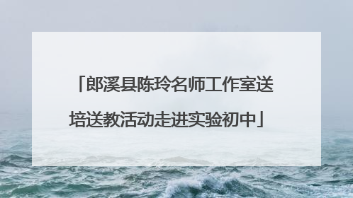 郎溪县陈玲名师工作室送培送教活动走进实验初中