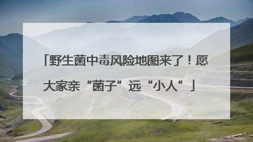 野生菌中毒风险地图来了！愿大家亲“菌子”远“小人”