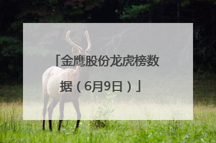 金鹰股份龙虎榜数据（6月9日）