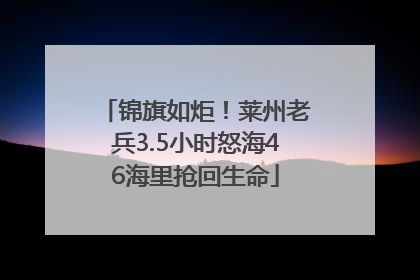锦旗如炬！莱州老兵3.5小时怒海46海里抢回生命