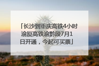 长沙到重庆高铁4小时 渝厦高铁渝黔段7月1日开通，今起可买票