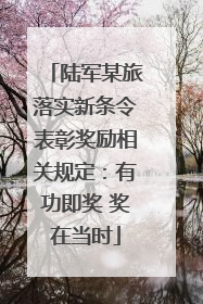 陆军某旅落实新条令表彰奖励相关规定：有功即奖 奖在当时