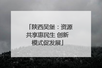 陕西吴堡：资源共享惠民生 创新模式促发展