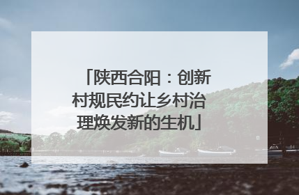 陕西合阳：创新村规民约让乡村治理焕发新的生机