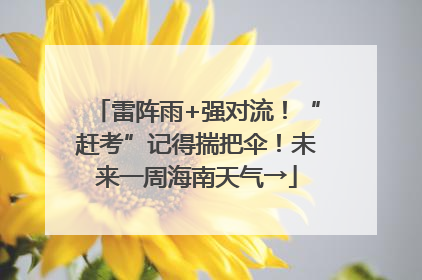 雷阵雨+强对流！“赶考”记得揣把伞！未来一周海南天气→