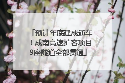 预计年底建成通车！成南高速扩容项目9座隧道全部贯通