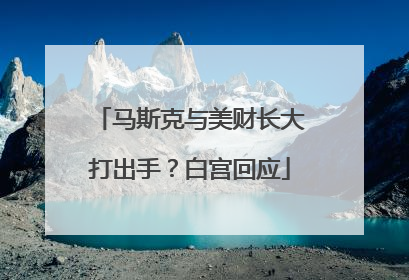 马斯克与美财长大打出手？白宫回应