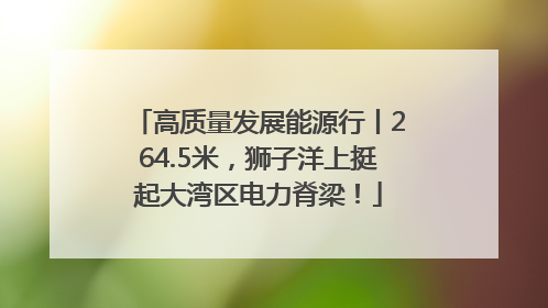 高质量发展能源行丨264.5米，狮子洋上挺起大湾区电力脊梁！