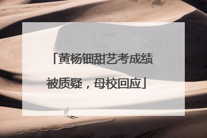 黄杨钿甜艺考成绩被质疑，母校回应